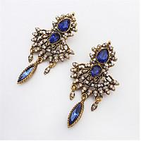 Sapphire Stone Diamond Pendant Earrings Diamond Earrings Exaggerated Hollow Water Droplets