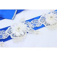 Satin Wedding / Party/ Evening Sash-Beading / Floral / Rhinestone / Imitation Pearl Women\'s 98 ½in(250cm)Beading / Floral / Rhinestone /