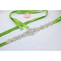 Satin Wedding / Party/ Evening Sash-Beading / Rhinestone / Imitation Pearl Women\'s 98 ½in(250cm) Beading / Rhinestone / Imitation Pearl