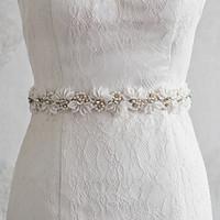 Satin Wedding / Party/ Evening / Dailywear Sash - Beading / Appliques / Pearls / Floral Women\'s Sashes