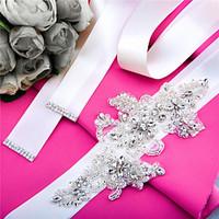 Satin Wedding / Party/ Evening / Dailywear Sash-Sequins / Beading / Appliques / Pearls / Rhinestone Women\'s 98 ½in(250cm)Sequins /