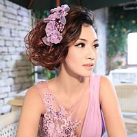 Satin Rhinestone Imitation Pearl Polyester Basketwork Headpiece-Wedding Special Occasion Flowers 1 Piece