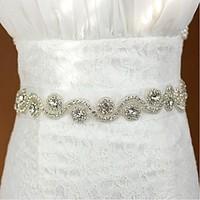 Satin / Tulle Wedding Sash-Rhinestone Women\'s 70 ¾in(180cm) Rhinestone