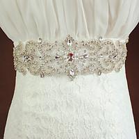 Satin Wedding Party/ Evening Sash-Crystal Rhinestone Imitation Pearl Crystal Rhinestone Imitation Pearl