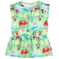 safari print girls dress green quality kids boys girls