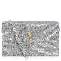 SAINT LAURENT Glitter Envelope Chain Bag