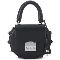 Salar Mimi Black leather handbag with studs women\'s Shoulder Bag in black