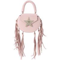 salar mimi mini knots pink leather fringed handbag womens shoulder bag ...
