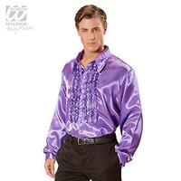 Satin Ruffle Shirt - Purple (xl)