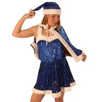 Santa Miss Velvet Blue Sequin 4pi Dress