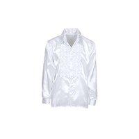 Satin Ruffle Shirt - White (xxl)