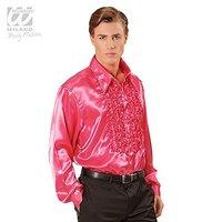 Satin Ruffle Shirt - Pink (m/l)