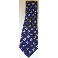 savoy taylors guild navy flower pattern silk tie