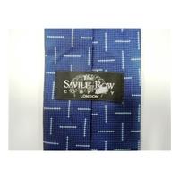 Saville Row Navy Blue Falling Stripe Patterned Tie