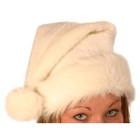 Santa Hat Plush Fine White 45cm Long