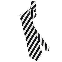 Satin White Neckties Withblack Stripes Accessory For 19th 20th Century Fancy