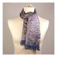 sammy smoky blue paisley print scarf with tassels