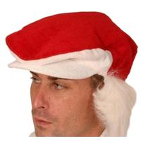 Santa Hat Peak Cap Red & White Fur Hair