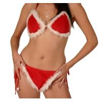 santa miss plush bra thong