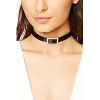 Satin Rhinestone Buckle Choker