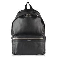 saint laurent leather logo backpack