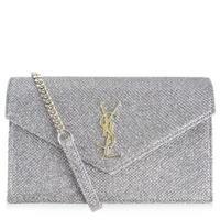SAINT LAURENT Glitter Envelope Chain Bag