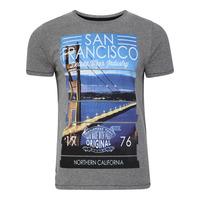 san fran motif t shirt in mid grey marl dissident