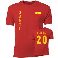 santi cazorla spain flag t shirt red