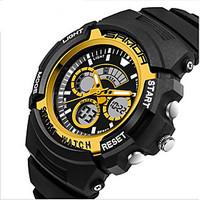 sanda mens fashion sport analog digital double time rubber band waterp ...