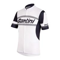 santini tau short sleeve jersey white l