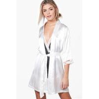 Satin Lace Robe - ivory