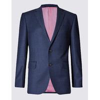 Savile Row Inspired Blue Tailored Fit Wool Jacket