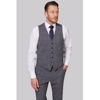 savoy taylors guild regular fit grey windowpane waistcoat