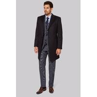 Savoy Taylors Guild Regular Fit Navy Cashmere Overcoat