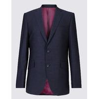 Savile Row Inspired Navy Striped Tailored Fit Wool Jacket