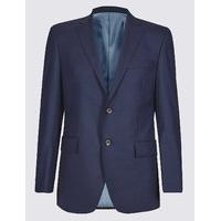 Savile Row Inspired Navy Tailored Fit Wool Jacket