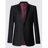 Savile Row Inspired Black Tailored Fit Wool Jacket