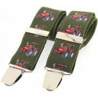 Sax Classic Braces Green & Red Tractor Design