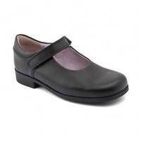 Samba, Black Leather Girls Riptape School Shoes