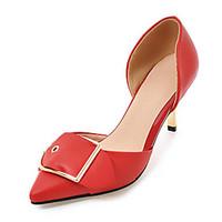 Sandals Spring Summer Fall Winter Club Shoes Leatherette Wedding Dress Party Evening Stiletto Heel Buckle Black Red White