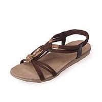 Sandals Summer Mary Jane PU Outdoor Office Career Casual Low Heel Ribbon Tie Black Yellow Tan Beige