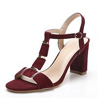 Sandals Spring Summer Fall Toe Ring Fabric Office Career Dress Casual Chunky Heel Rivet