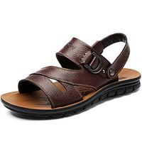 Sandals Spring Summer Fall Comfort Cowhide Outdoor Casual Black Brown Water Shoes