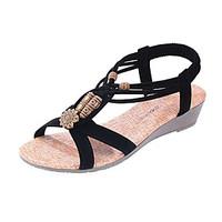 Sandals Spring Comfort PU Casual Flat Heel Others Black White