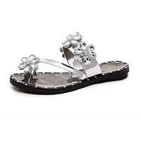 Sandals Spring Comfort PU Casual Flat Heel Others Black Silver