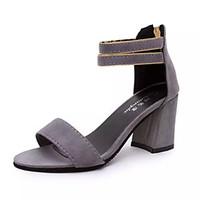 Sandals Spring Comfort PU Casual Flat Heel Others Black Gray