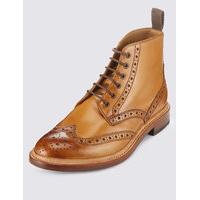 savile row inspired leather brogue boots