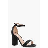 Satin Block Barely There Heel - black