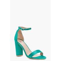 Satin Block Barely There Heel - green