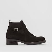 Saira Bootie Leather Ankle Boots with Strap